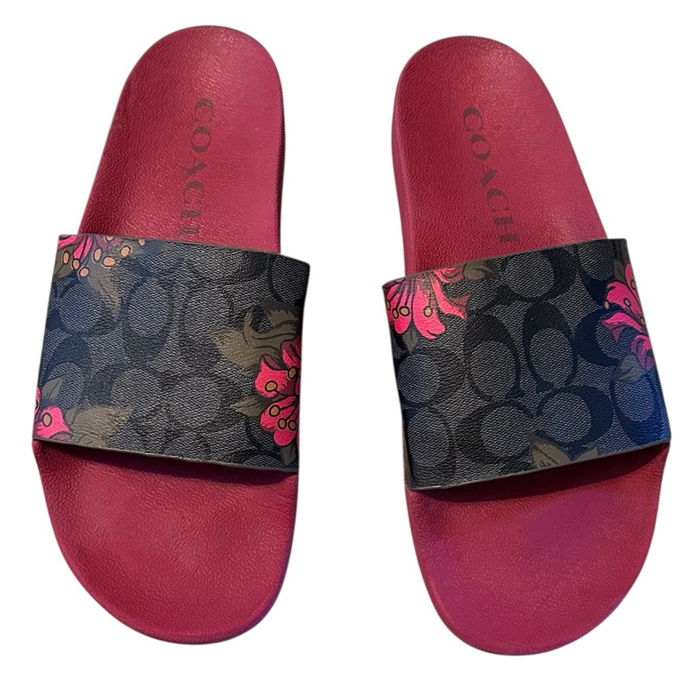 Coach Pink and Black Slides